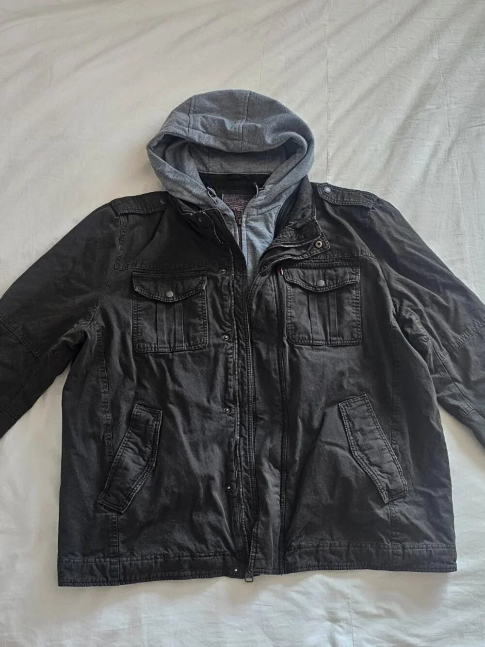 Levi’s Heavyweight Utility Jacket XXL Removable Hood Lined Workwear Coat